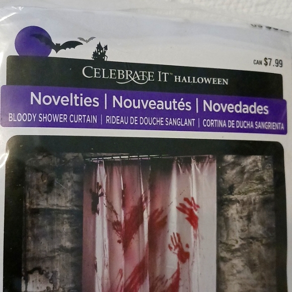 Halloween Lot of 5 Bloody plastic shower curtains 70" x 72" - Picture 3 of 5